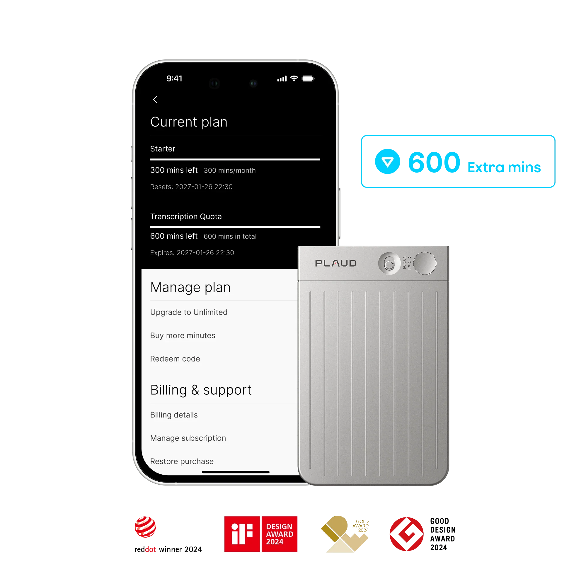 Plaud Note & add-on extension 600 mins - Image 2