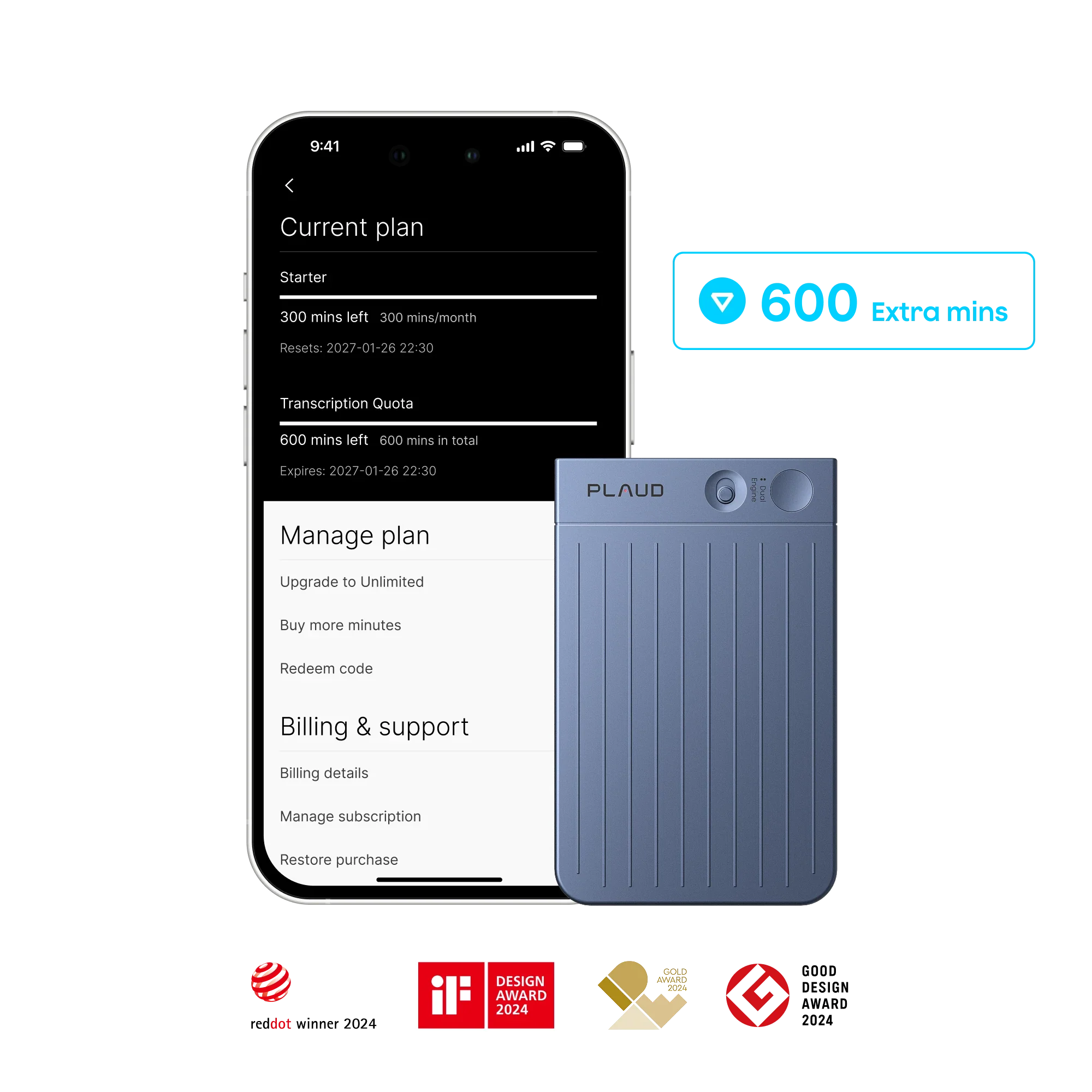 Plaud Note & add-on extension 600 mins - Image 3